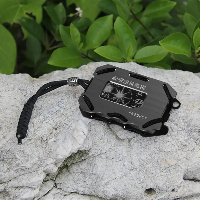 Blue Metal Wallet Multi-Tool Card And Money Clip Wallet Minimalist Front Pocket For Men Stainless Money Clip Slim And Ultralight