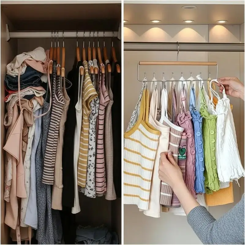 New 1pc Versatile Wooden Hat Organizer Rack With Hooks Caps Belts Ties Storage Space-Saving Home Retail Display Clothes Storage