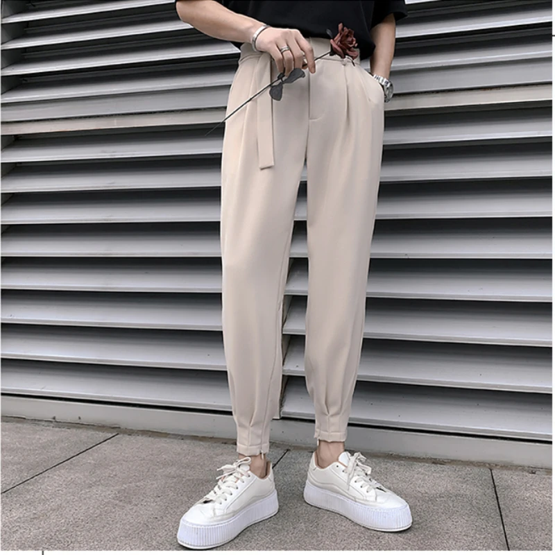 

Office Trousers Men Business Casual Seasons Fashion Trousers Harlan Little Leg Pants Man Social Club Outfits Pantalones Hombre