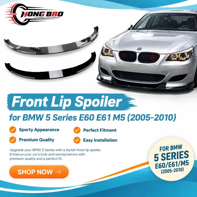 For BMW 5 Series E60 E61 M5 2005-2010 Front Bumper Lip Spoiler Body Kit Chin Splitter Diffuser Auto Accessories