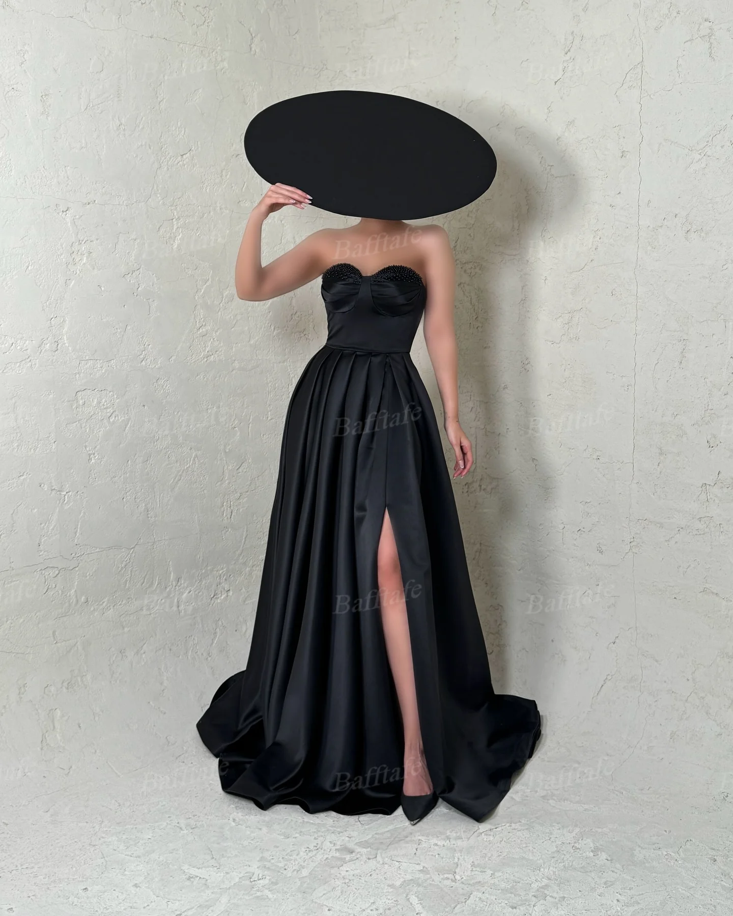 Bafftafe une ligne robes de soirée en Satin perles personnalisées chérie femmes formelle fête robe de bal fente Corset robes de demoiselle d'honneur