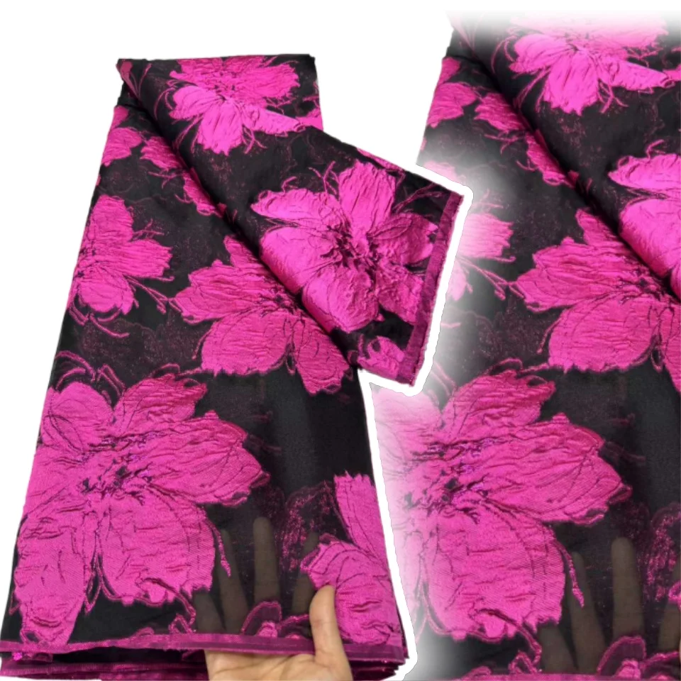 

Nigerian Brocade Lace Fabric 2025 High Quality African Jacquard Gilded Lace Fabric for Sewing Luxury Midi Party Dresses TP1186