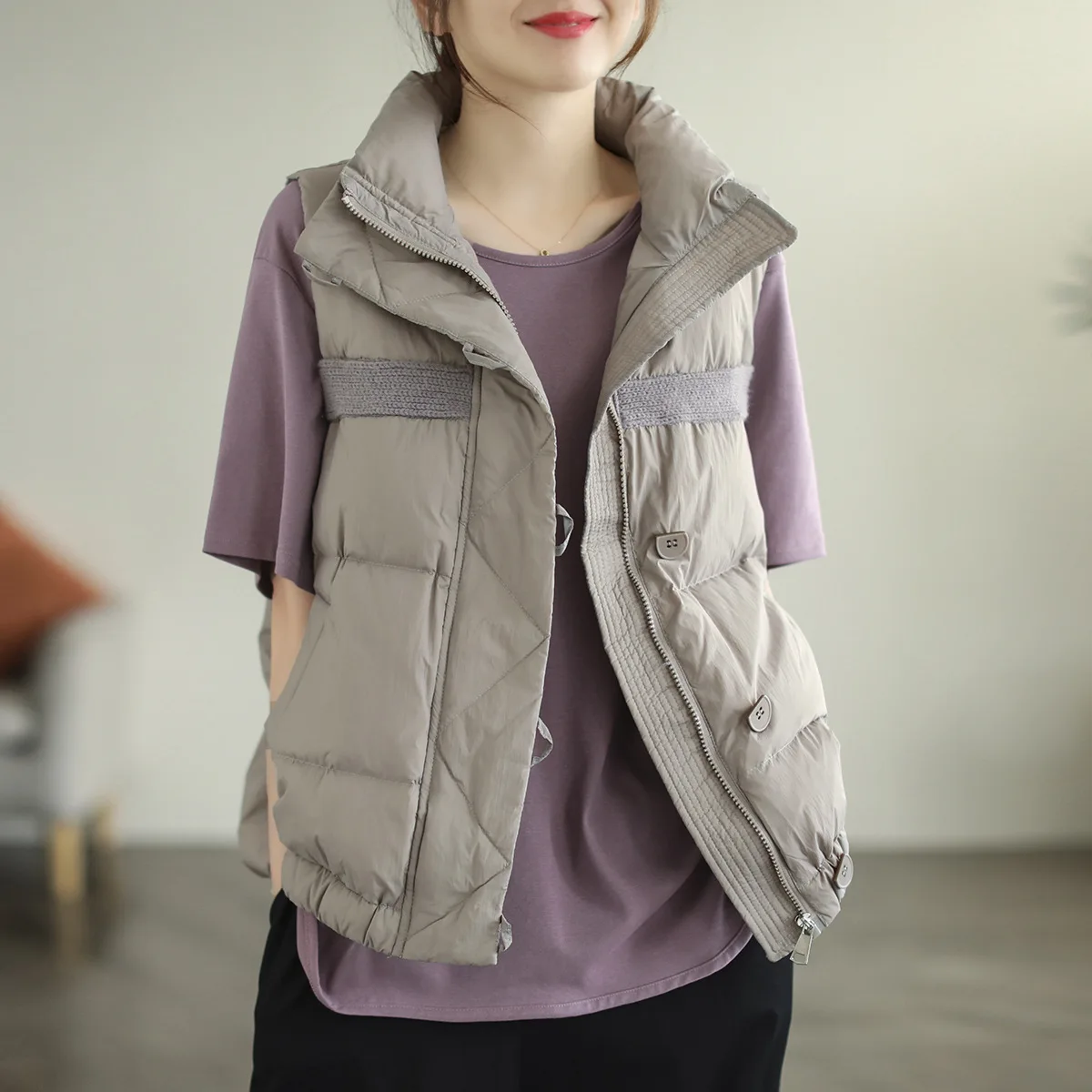 Winter Women Stand Collar Oversize Down Waistcoat Coat Thick White Duck Down Vest Jacket Parkas Lady Warm Short Sleeveless Tank