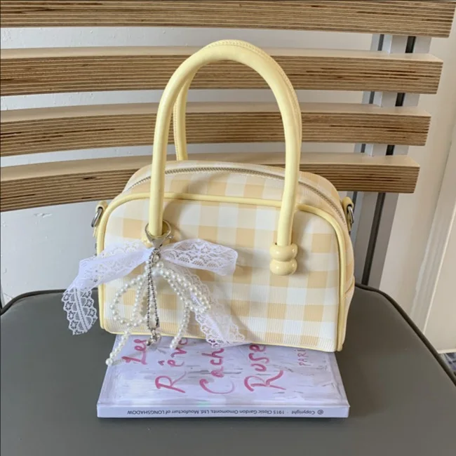 

Сумка в корейском стиле, новинка 2025 года, модная сумка-подушка, клетчатая сумка через плечо для женщин, дизайнерская роскошная большая сумка