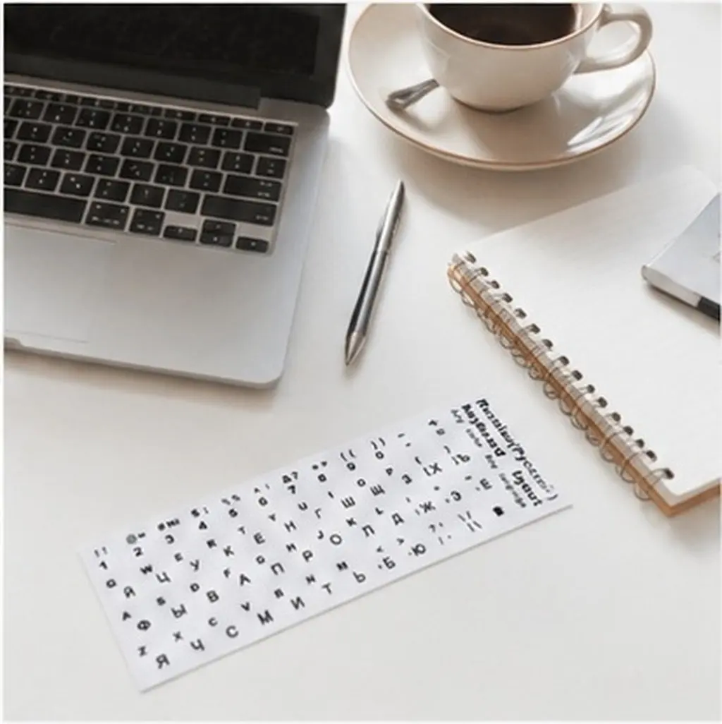 10Pcs Keyboard Stickers Russian Letters Replacement Matte Keyboard Labels for Laptop Desktop Easy Install Computer Language