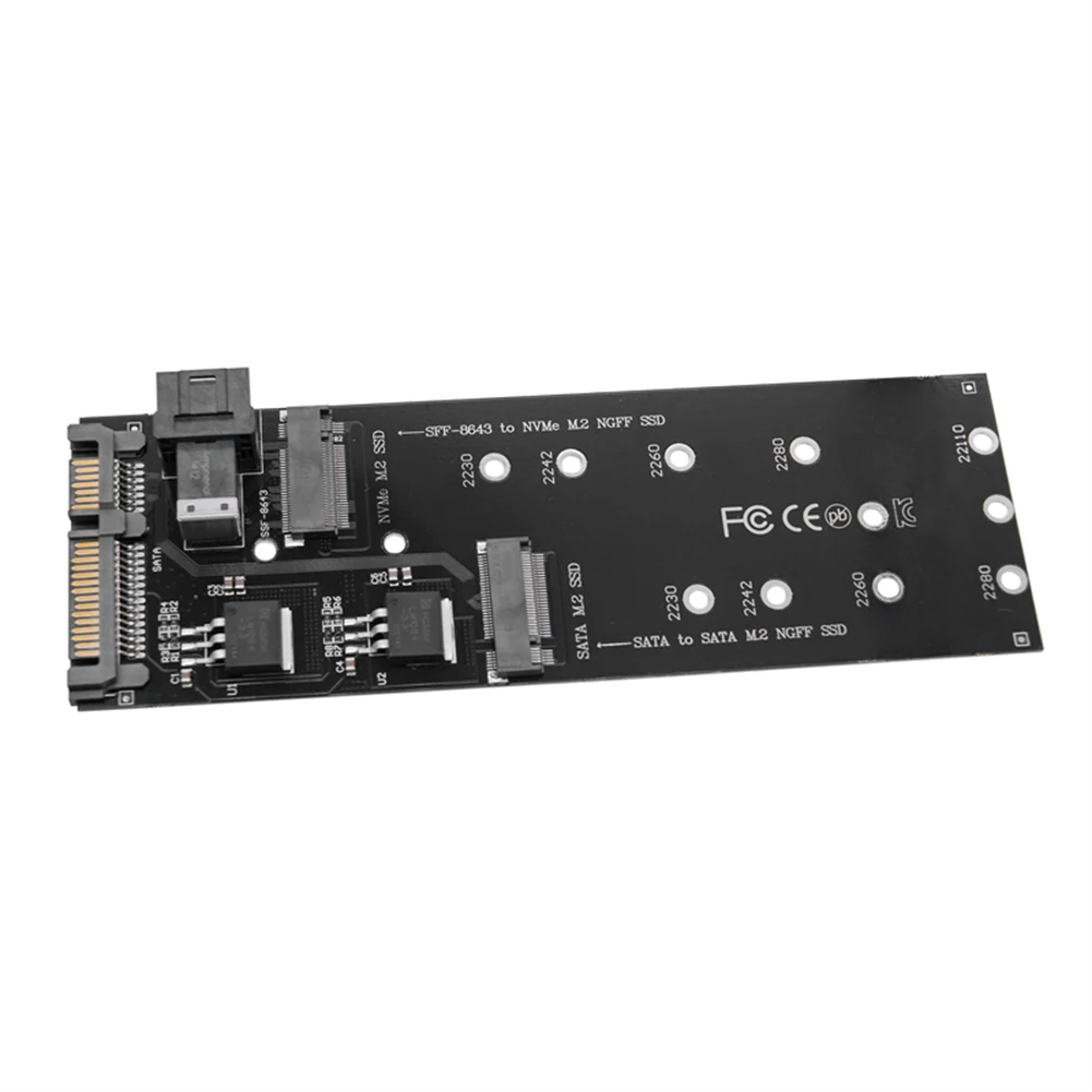 SFF-8643 zu M.2 U2 Kit NGFF M-Key zu Slimline SAS NVME PCIe SSD 22Pin SATA Adapter SSD Konverter für Laptop Desktop Mainboard