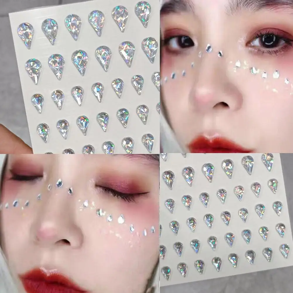 

Glittery Star Heart Butterfly Gem Stickers Makeup Y2K Style Music Festival DIY Face Jewels Stickers For Party Dance Cosplay P9L3