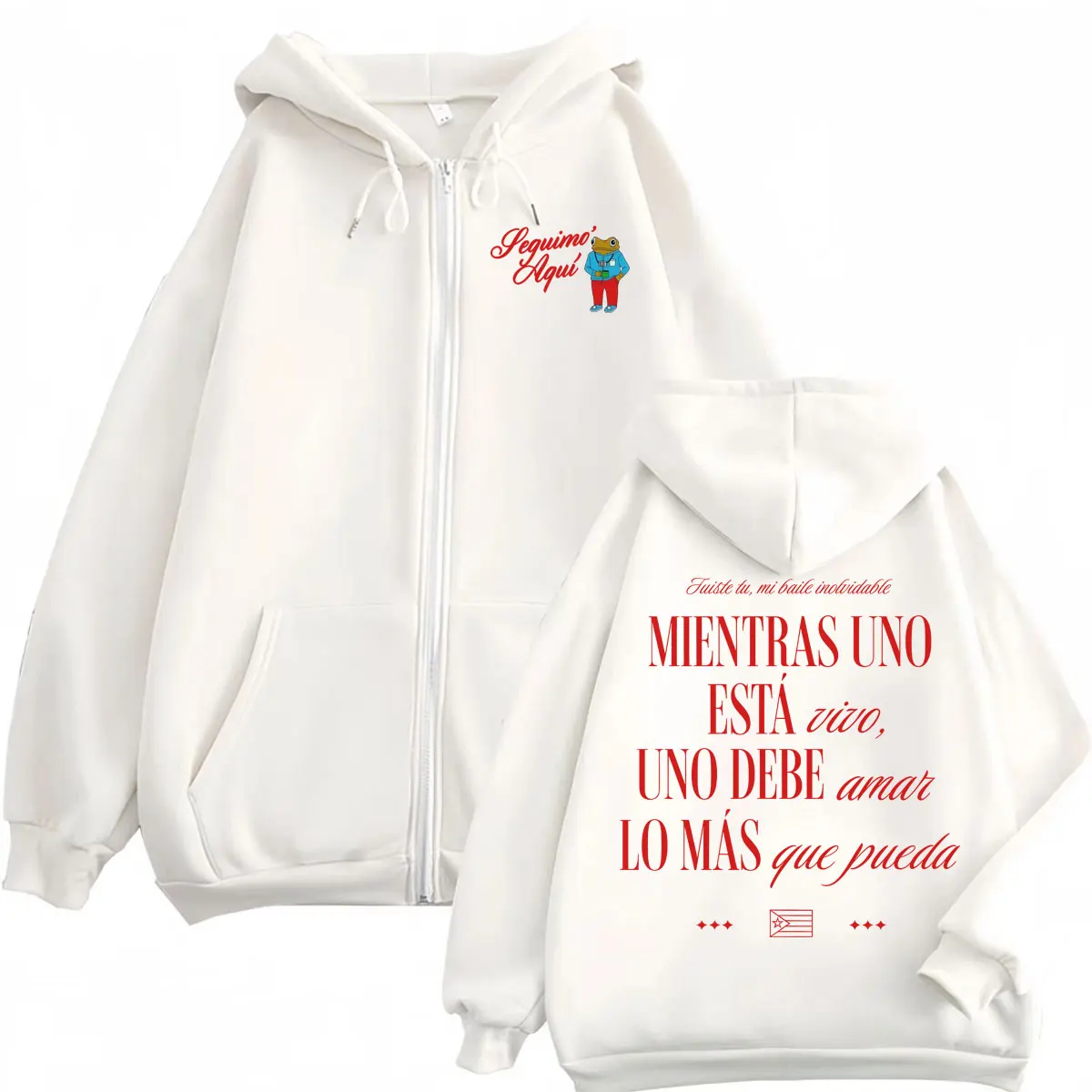 

Rapper Bad Bunny Merch Zipper Hoodie Fashion Trend Hip Hop Zip Up Hooded Sweatshirts Men Women Clothing Harajuku Y2k Pullovers