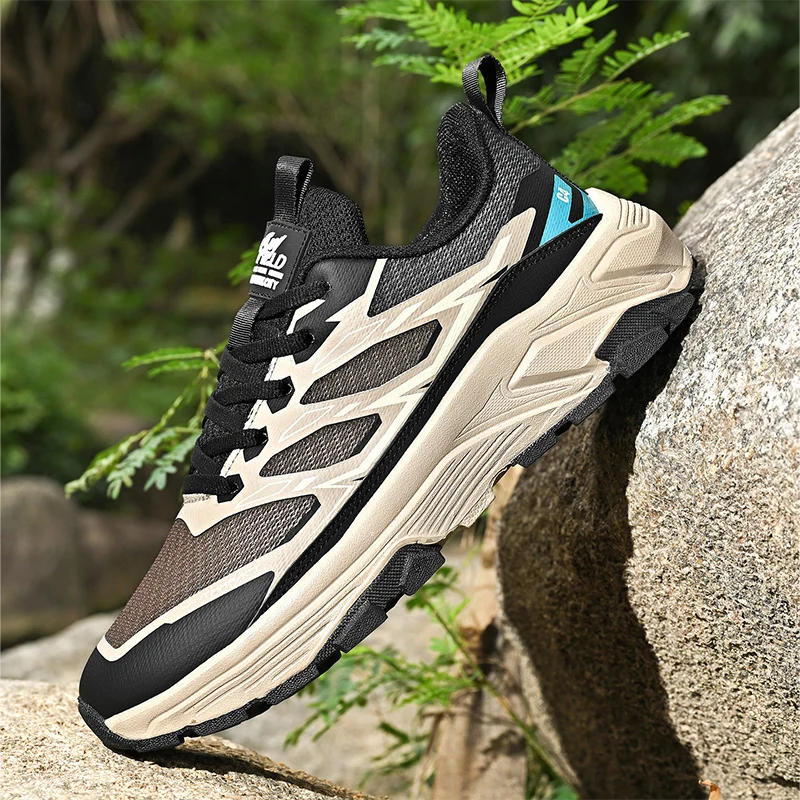 Mens Hiking Shoes 2025 New Mesh Breathe Anti Slip Outsole Wear-resistant Comfortable Trendy Mountain Sports Shoes for Men