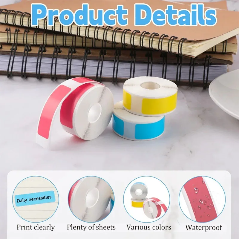 2/5 لفات P15 P50 الحرارية التسمية ملصق 15x30 مللي متر ذاتية اللصق لفة ملصقات ملونة ورقة شريط ملصقات اسم المطبخ مكتب نوع العلامة