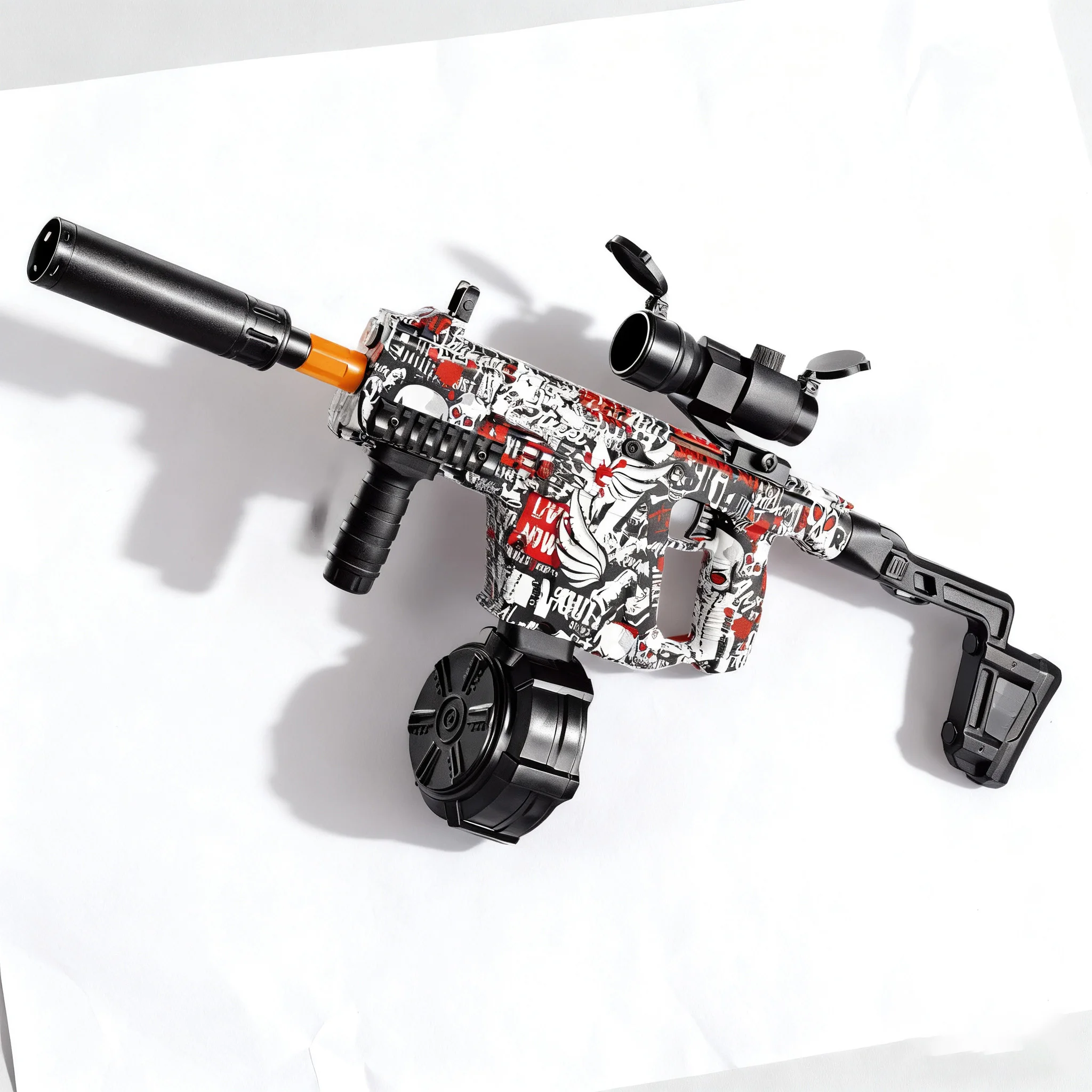 Pistola blaster de gel de longo alcance, até 30m, 7.4v, bola de gel elétrica automática com 500 rodadas, brinquedo de combate ao ar livre totalmente automático, presentes