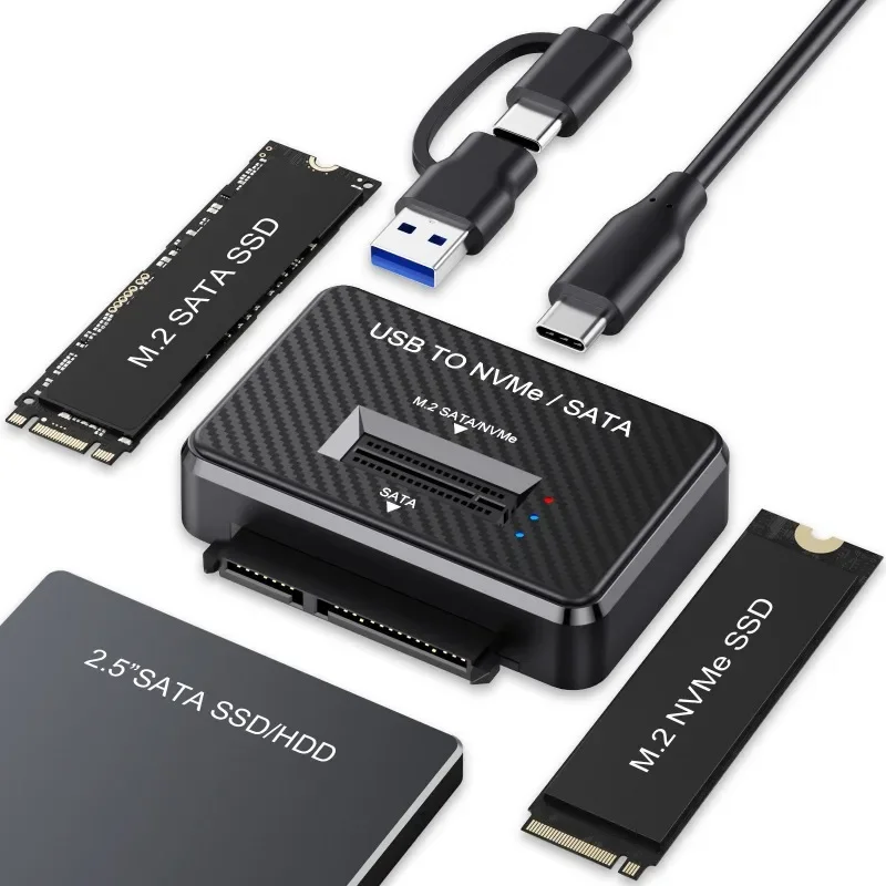 M2 SATA NVMe SSD To USB 3.1 10Gbps Direct Plug for 2.5 Inch SATA SSD HDD Disk Drive Adapter M2 SSD Enclosure Docking Base