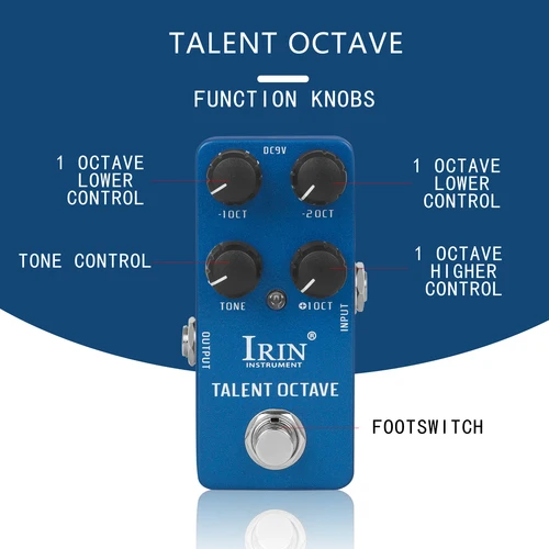 Imagen 2 del producto IRIN RS-19 Talent Octave Pedal de efecto de Guitarra 3 Octave efectos de sonidos separados pedales True Bypass accesorios de Guitarra eléctrica