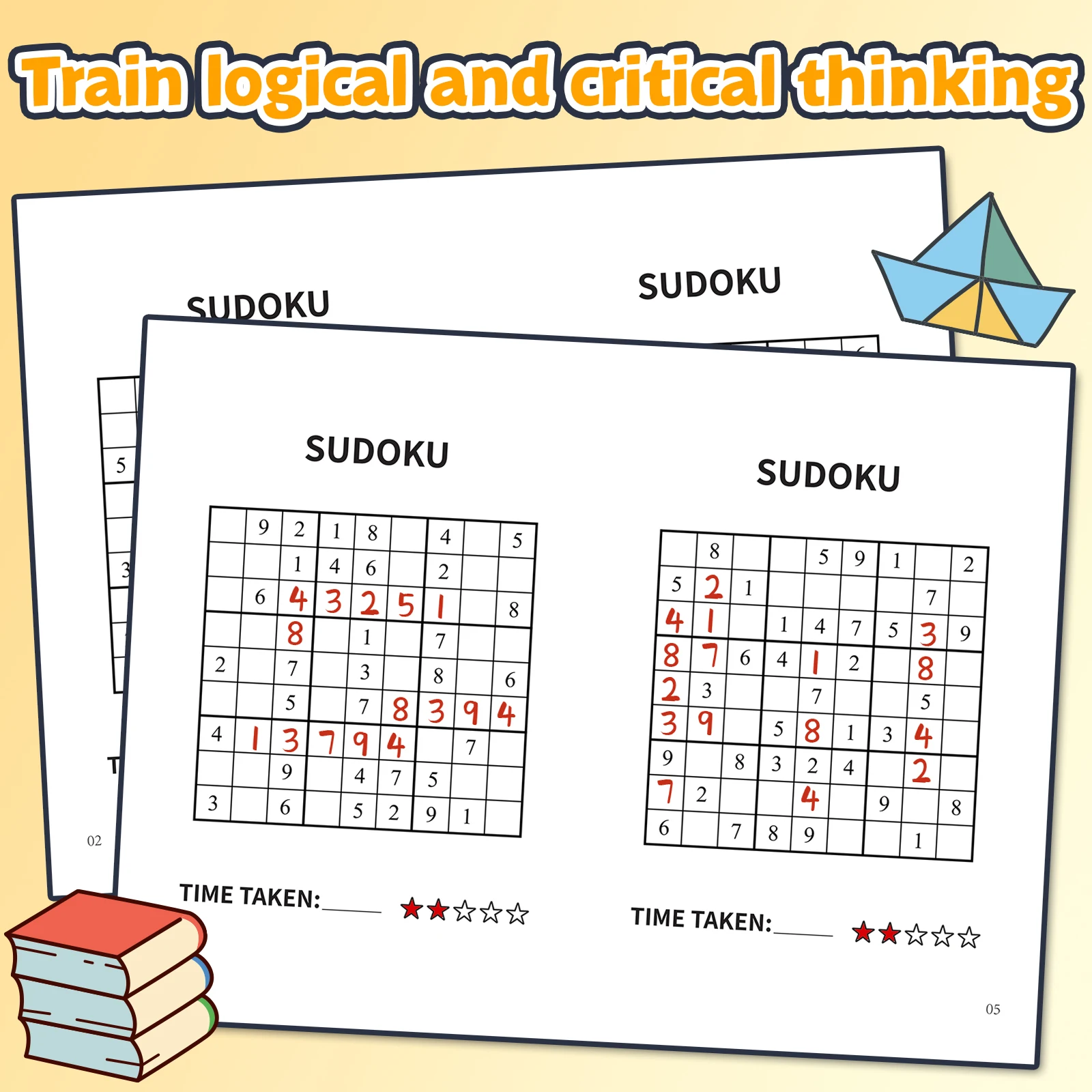 Kids Early Education Sudoku Puzzle Book, Brain Teaser Logic Game Workbook, Number Reasoning Training Book for Toddlers view 5