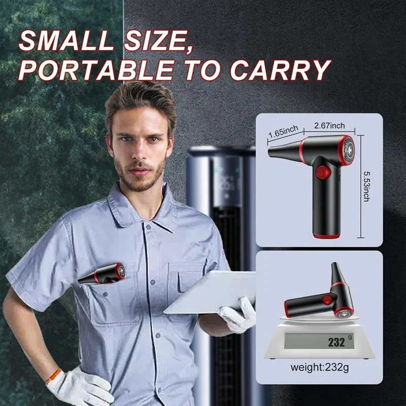 Compressed Air Duster Electric Air Duster 100500RPM With LED Light Rechargeable Air Blower For Computer PC