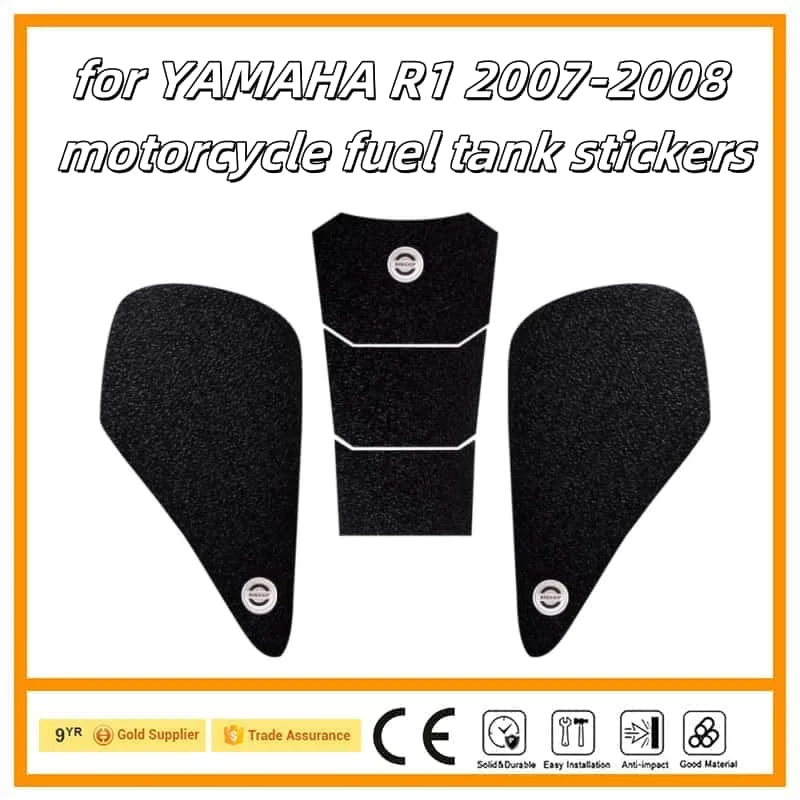 

Motorcycle Sticker Tank Non Slip Tank Traction Side Pad Protective Decal for YAMAHA R1 2007-2008