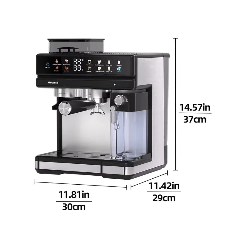 STLF European standard Italian semi-automatic electric 1350W coffee machine with temperature control grinding and extraction