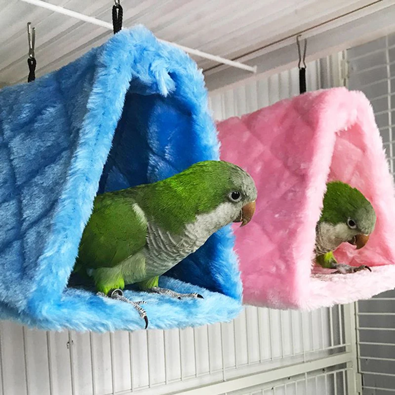 Triangle Bird Nest Hamster Nest Parrot Bird Nest Budgie Bag Warm Hammock Cage Hut Tent Bed Hanging Cave Sleeping and Hatching