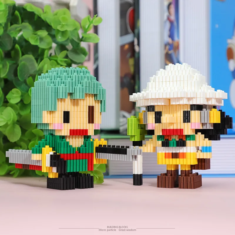 One Piece Connection Building Blocks Luffy Chopper Nami Sanji Zoro Usopp Ace Franky Brook Robi Diamond Brick Figure Toy For Kids