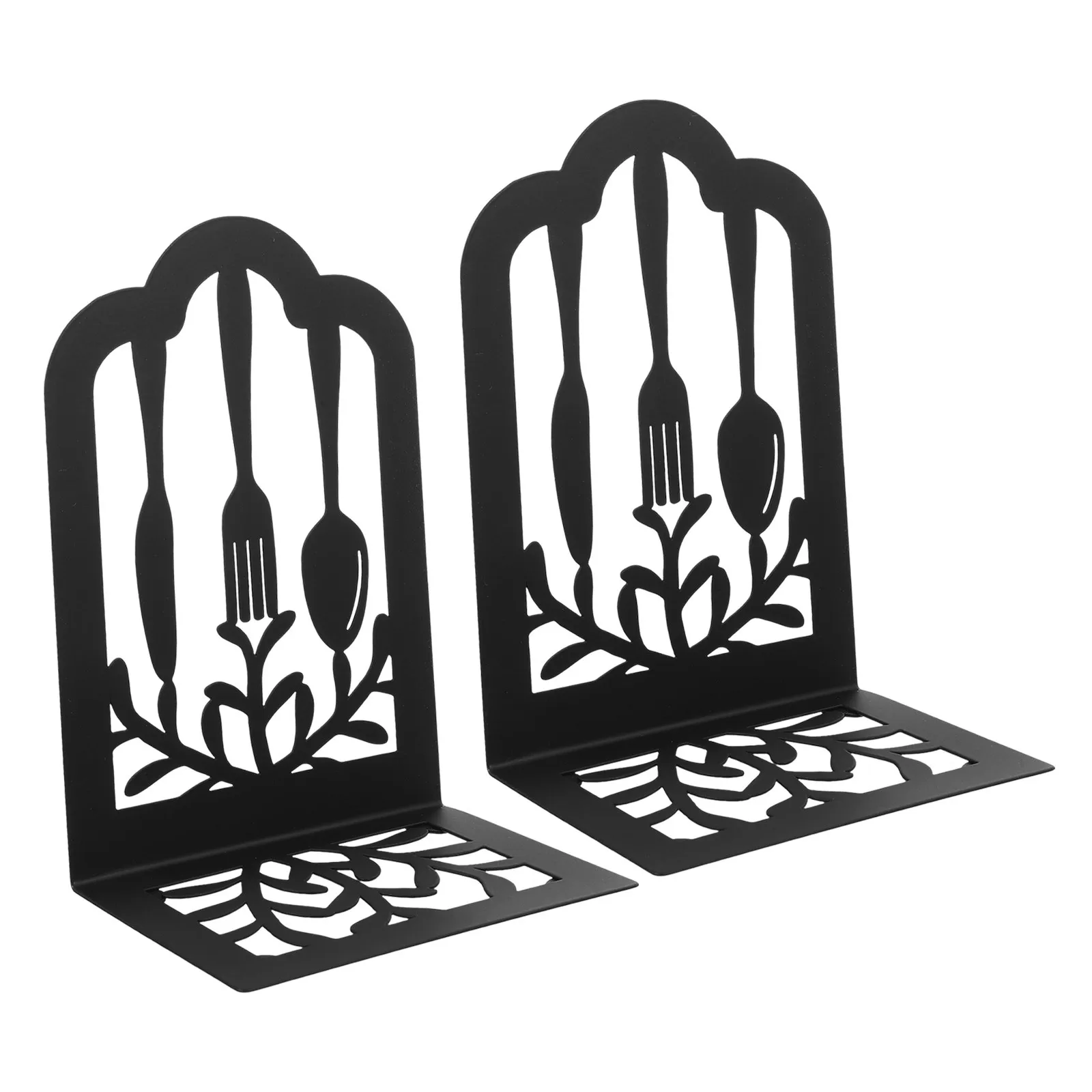 1Pair Bookend Iron Decorative Metal Book Ends for Shelves Organizers Study Accessories Multi-Function Holder for Home Office