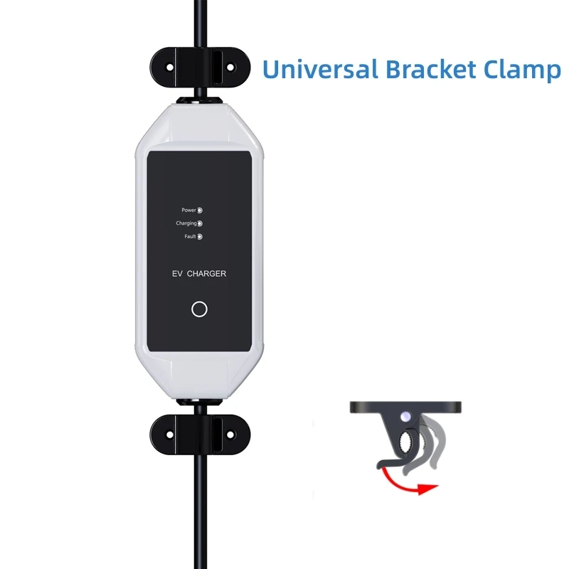 2Pcs Universal Bracket Clamp Fixed Clip Screw Mount Holder Stand for Type1 Type2 Portable EV Charger IEC62196 Electric Car