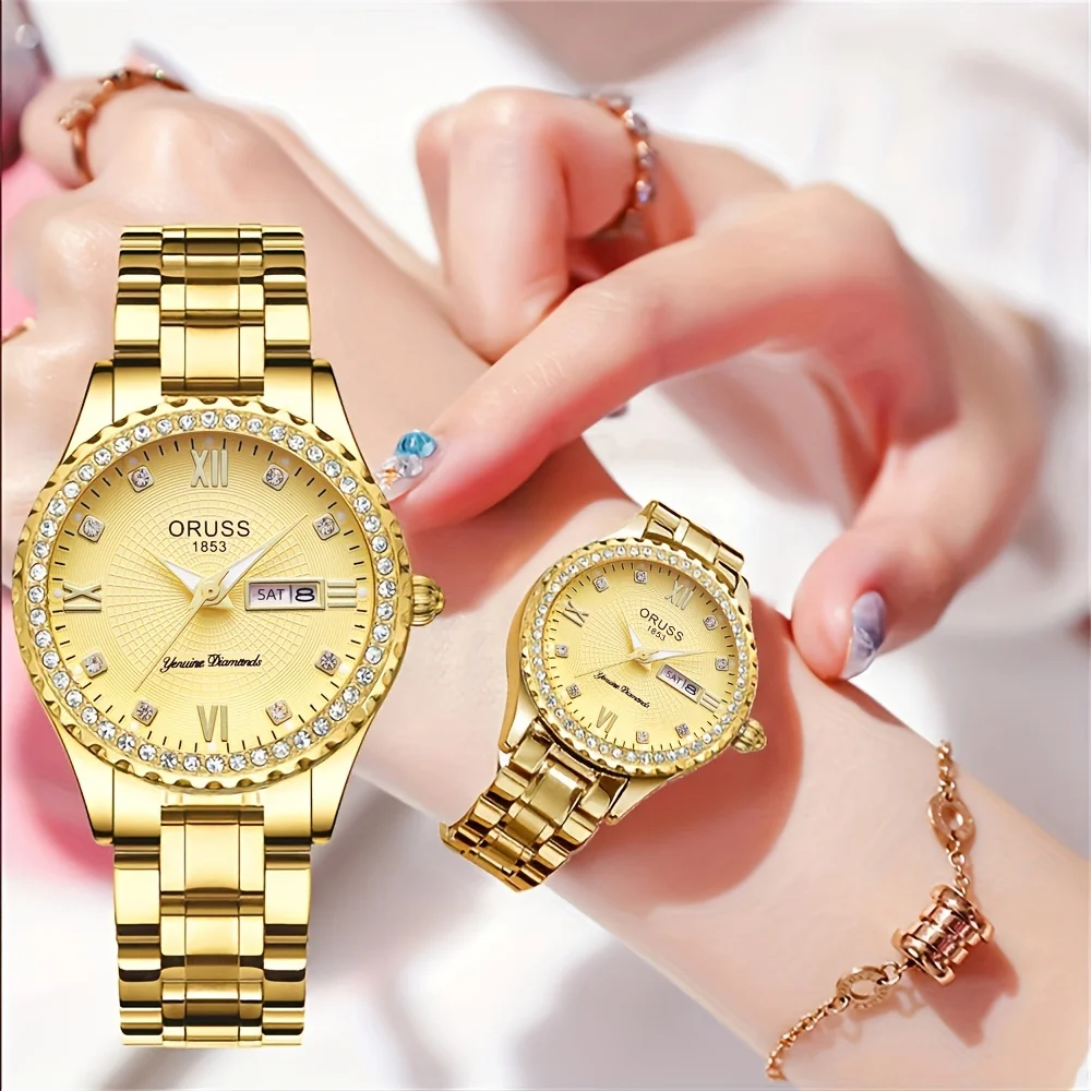 Relógio de calendário feminino clássico, relógio feminino durável, viajante estudantil, relógio feminino de todos os jogos