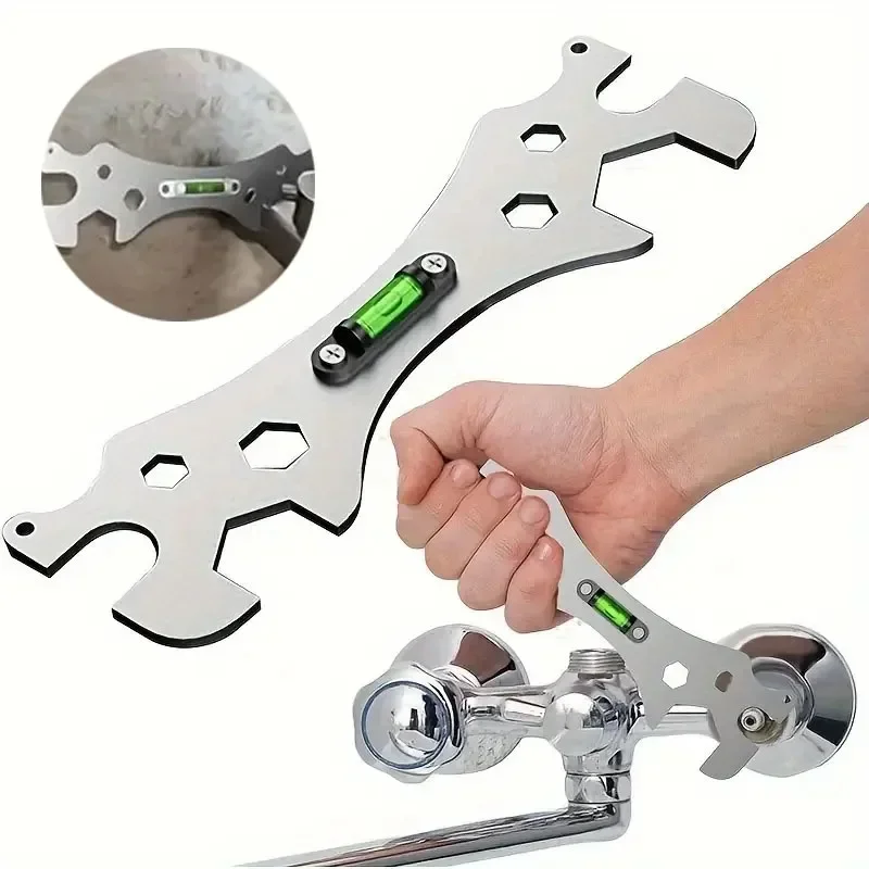 Multifunctional Wrench Bend Angle Leveling Wrench Shower Faucet Universal Repair  Bathroom Maintenance and Installation