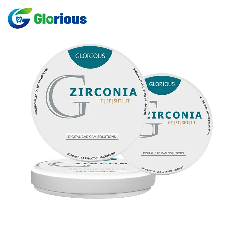 98MM ST Glorious Dental Single Color Zirconia Ceramic Block Dental Zirconium Discs Preshade B1 B4 For CadCam Milling Machine