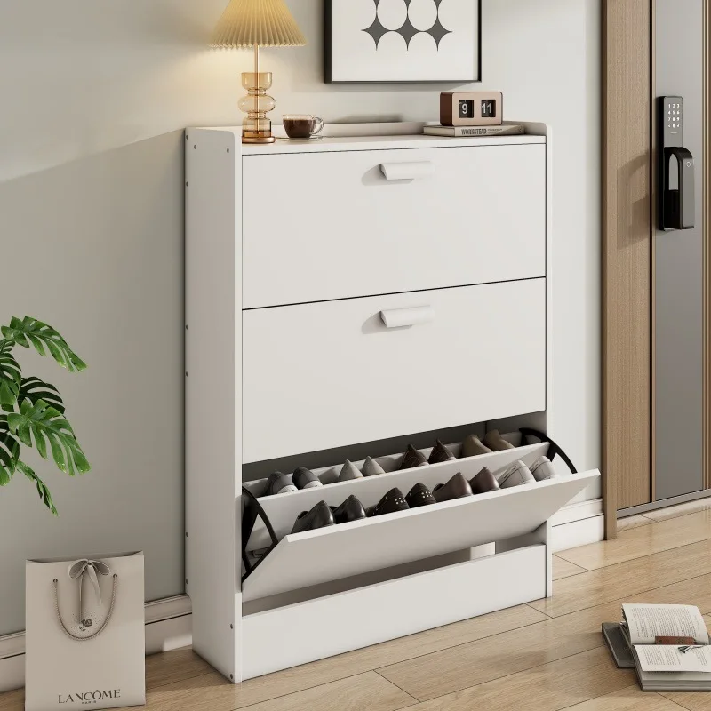 Ultra-thin shoe cabinet 17cm household narrow door tipping bucket modern simple foyer cabinet e****mical shoe rack saves space