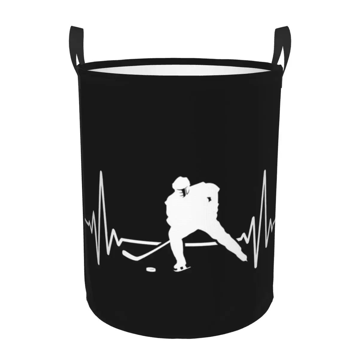 Ice Hockey Heartbeat, Hockey Heartbeat Dirty Laundry Baskets Foldable Large Waterproof Clothes Sundries Basket For Home Kids