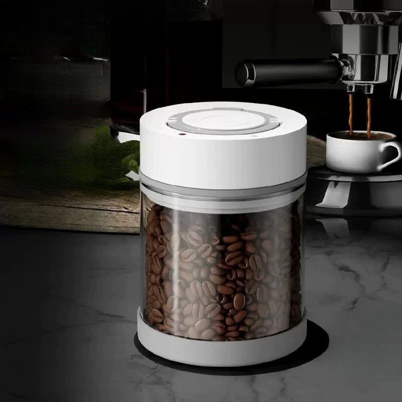 Electric Vacuum Coffee Canister Airtight Storage Jar Coffee Bean Container for Tea Milk Powder Snack Fresh Keeping
