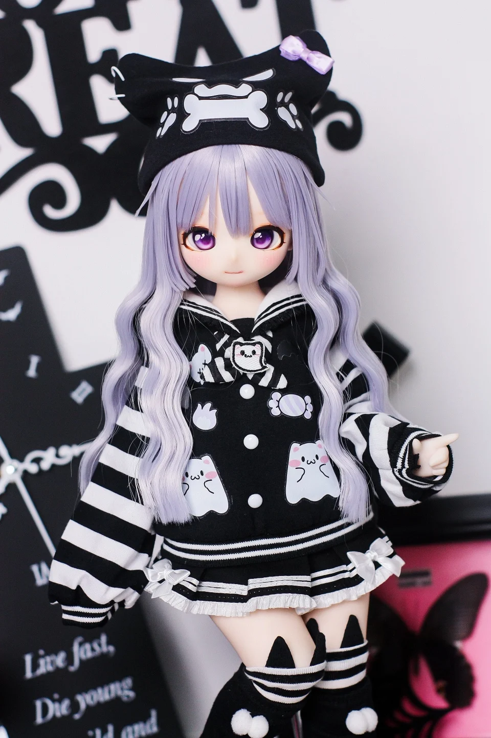 BJD doll clothes suitable for 1/4 size cute doll clothes cat suit mdd BJD doll clothes 1/4 doll accessories (5 points)