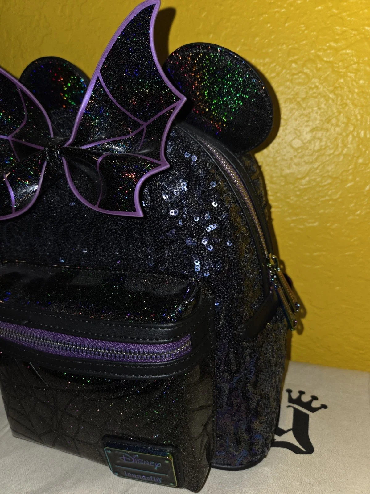 

Loungefly Minnie Mouse Mini Rucksack Glitter Backpack Women'S Character Bag Festival Gift