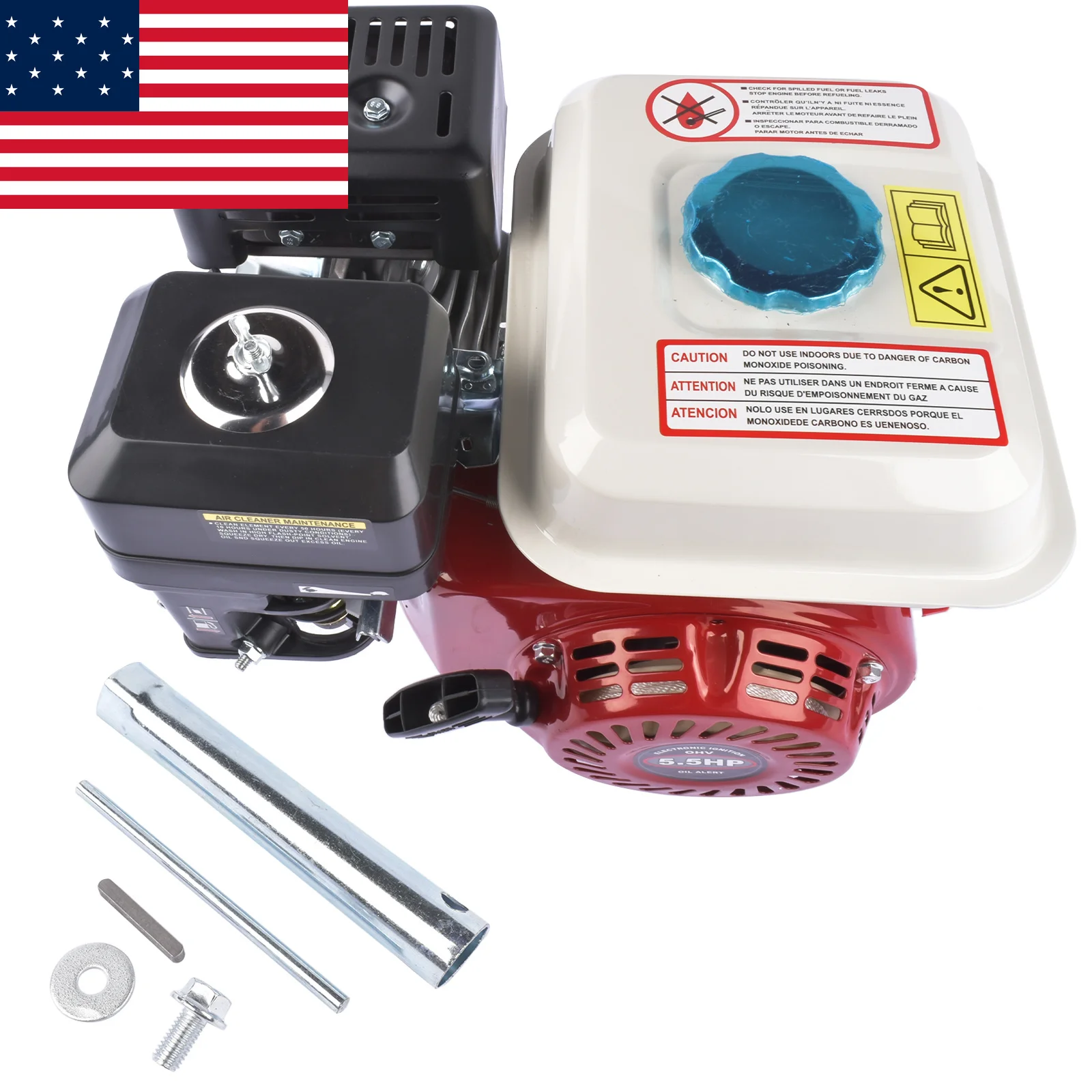 AP03 Returned Pullstart Gas Engine for Honda GX160 168F 5.5HP 168cc 4 Stroke 20mm Washer