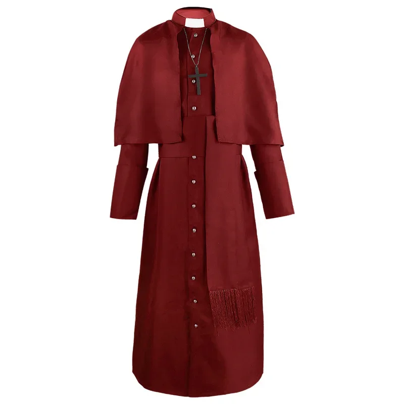 ยุคกลางสีทึบพ่อเครื่องแต่งกายฮาโลวีน Pastor COSPLAY เครื่องแต่งกาย