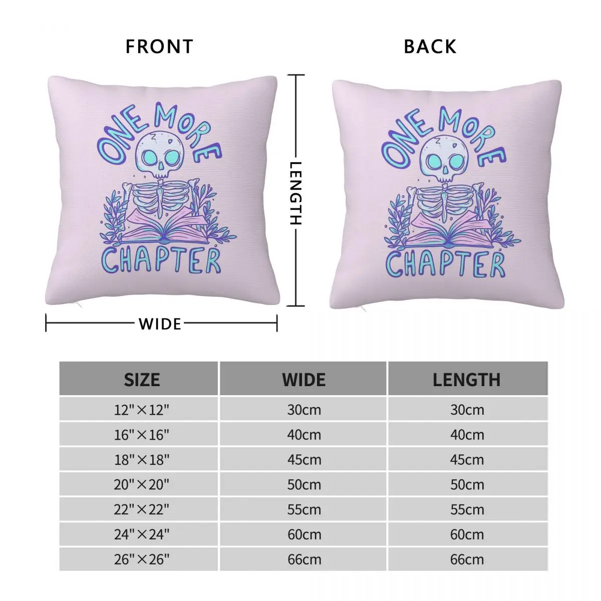 One More Chapter Skeleton Pillowcase Polyester Linen Velvet Creative Zip Decorative Sofa Cushion Cover Wholesale