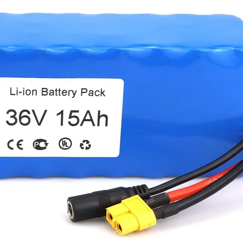 36V Ebike Battery Pack Li-ion Battery 15Ah 10S3P Battery Pack XT60 Connector and BMS 36VPack For Electric bicycle