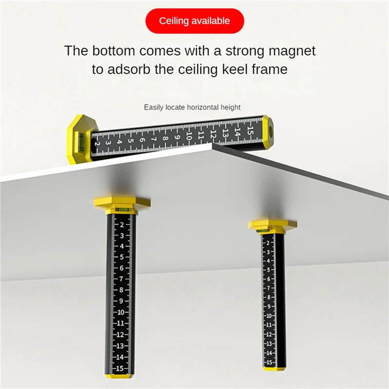 

Flash Trend 10Pcs Ceiling And Floor Tile Height Ruler, Measuring Ruler With Magnetic Base, Measuring Ruler, Suspended Ceiling