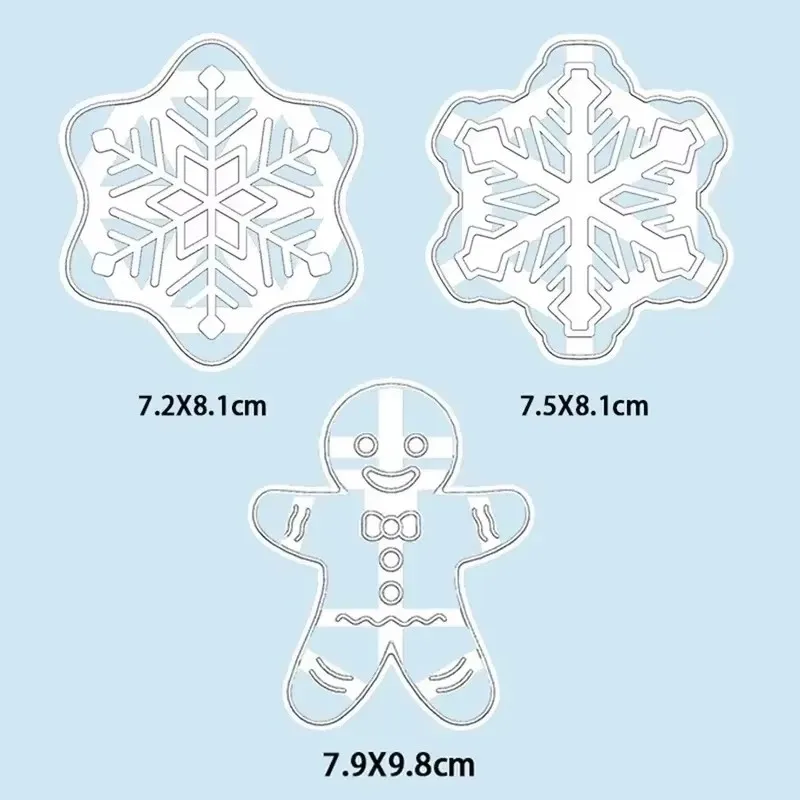 1/3pcs Christmas Gingerbread Cookie Cutter Gingerbread Man Skull Candy Biscuits Baking Mould For Xmas Halloween Party Cake Decor view 4
