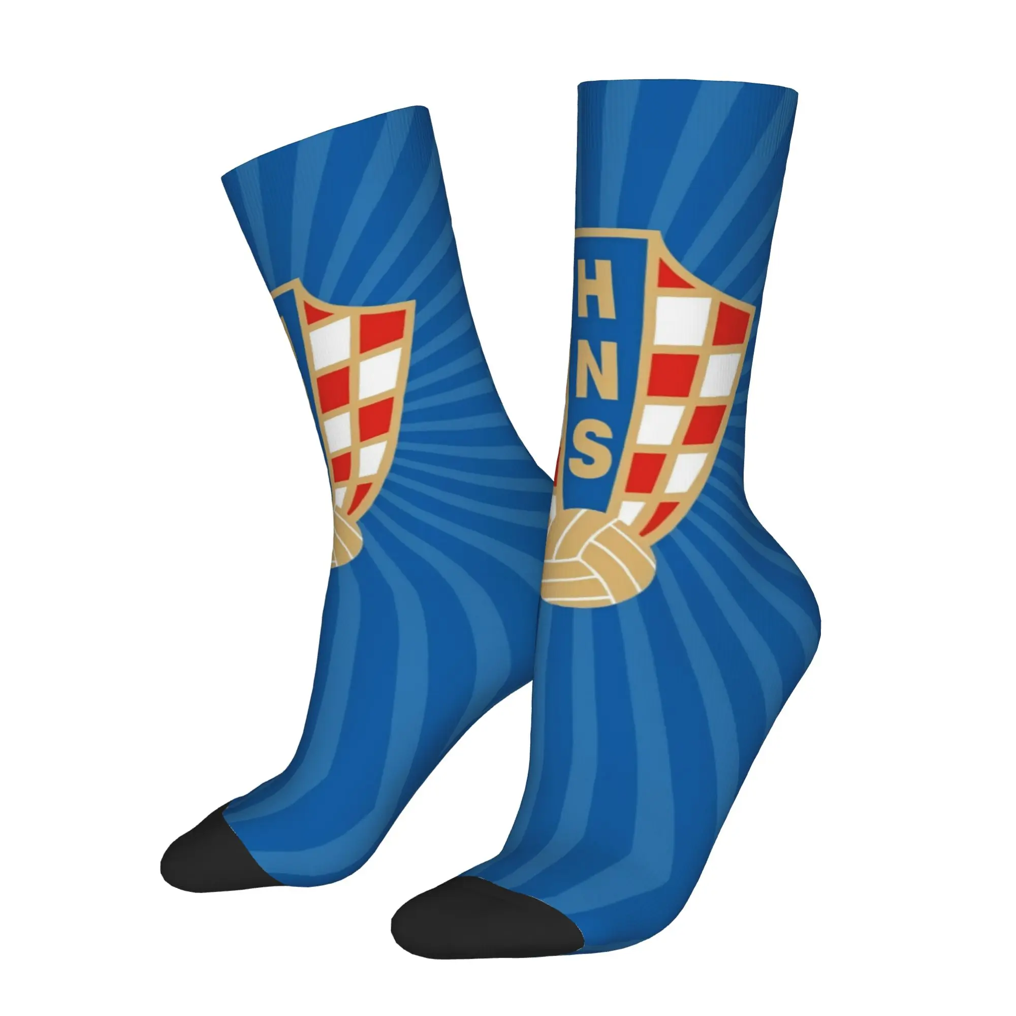 Funny Happy Croatia Retro Harajuku  Hip Hop Novelty Pattern Crew Sock Match Day Essentials