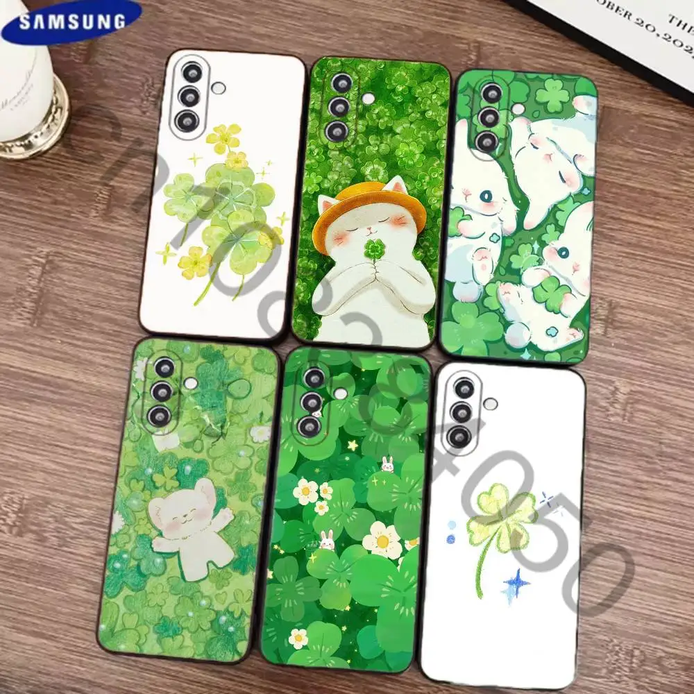 Four-leaf clover  Phone Case for Samsung Galaxy S21 22 23 S24 25 26 Ultra Plus FE Lite Silicone Bumper