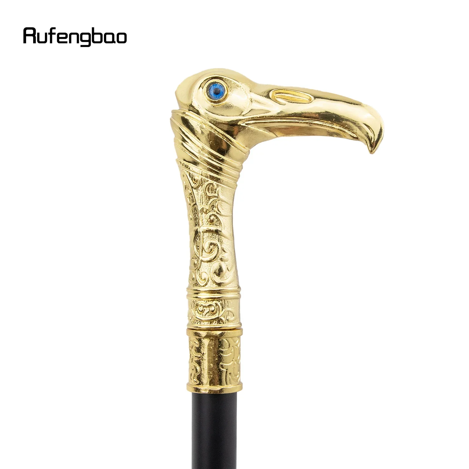 ไม้เท้าแฟชั่นทรงหัวนกอินทรีสีทอง ดีไซน์หรูหรา แบบข้อต่อเดียว สำหรับตกแต่ง คอสเพลย์ ปาร์ตี้ ฮาโลวีน ความยาว 93 ซม.