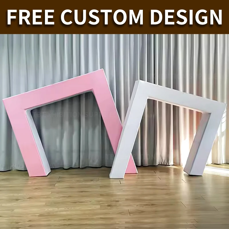 

6.5ft/2m 3D Slanted Open Door Backdrop Stand Aluminum wedding Arch wall Event Party Decoration Custom design Welcoming door rack