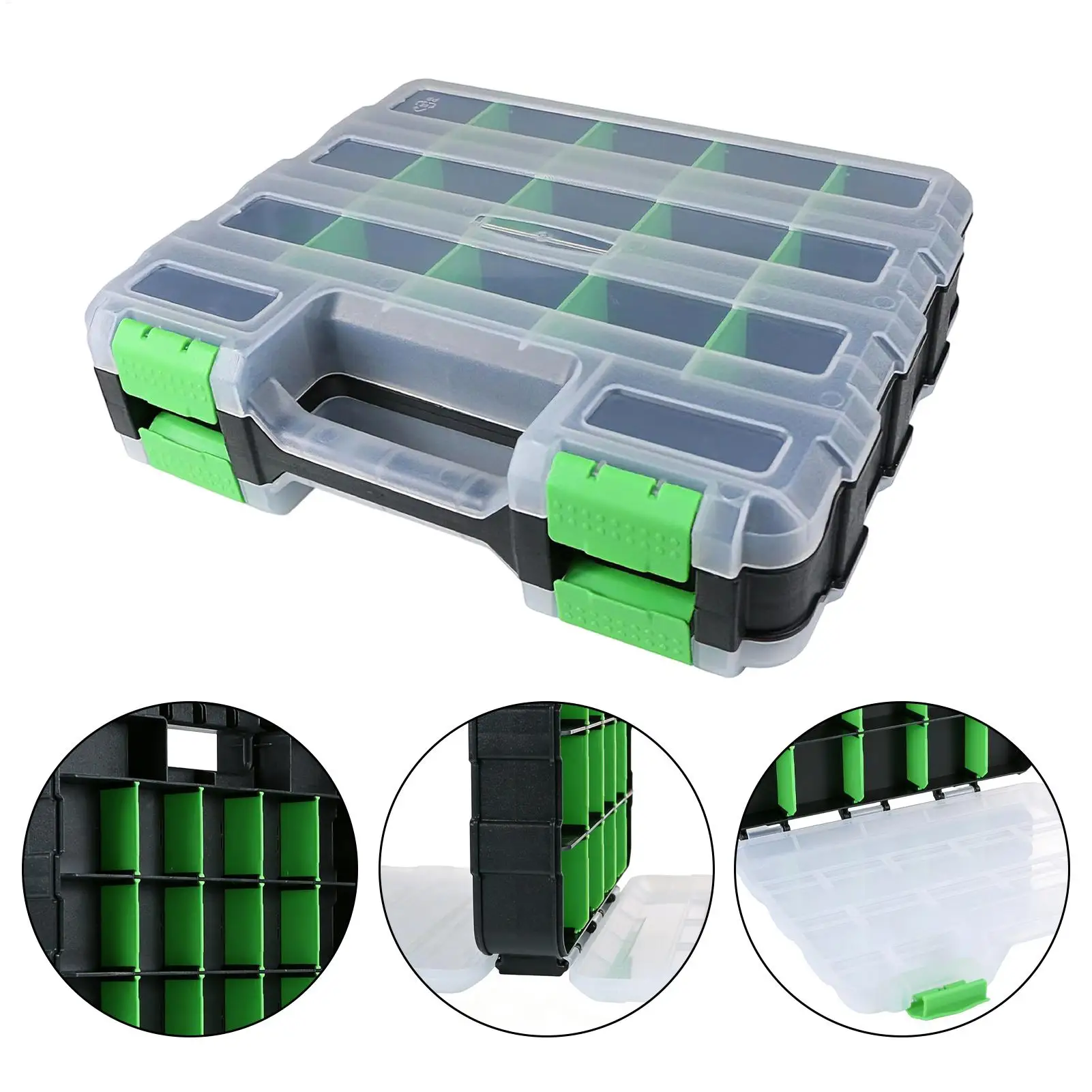 

Double-sided screw organizer Nail Screw Bolts Storage Box 34-compartment small parts organizer Screw box storage tool organizer