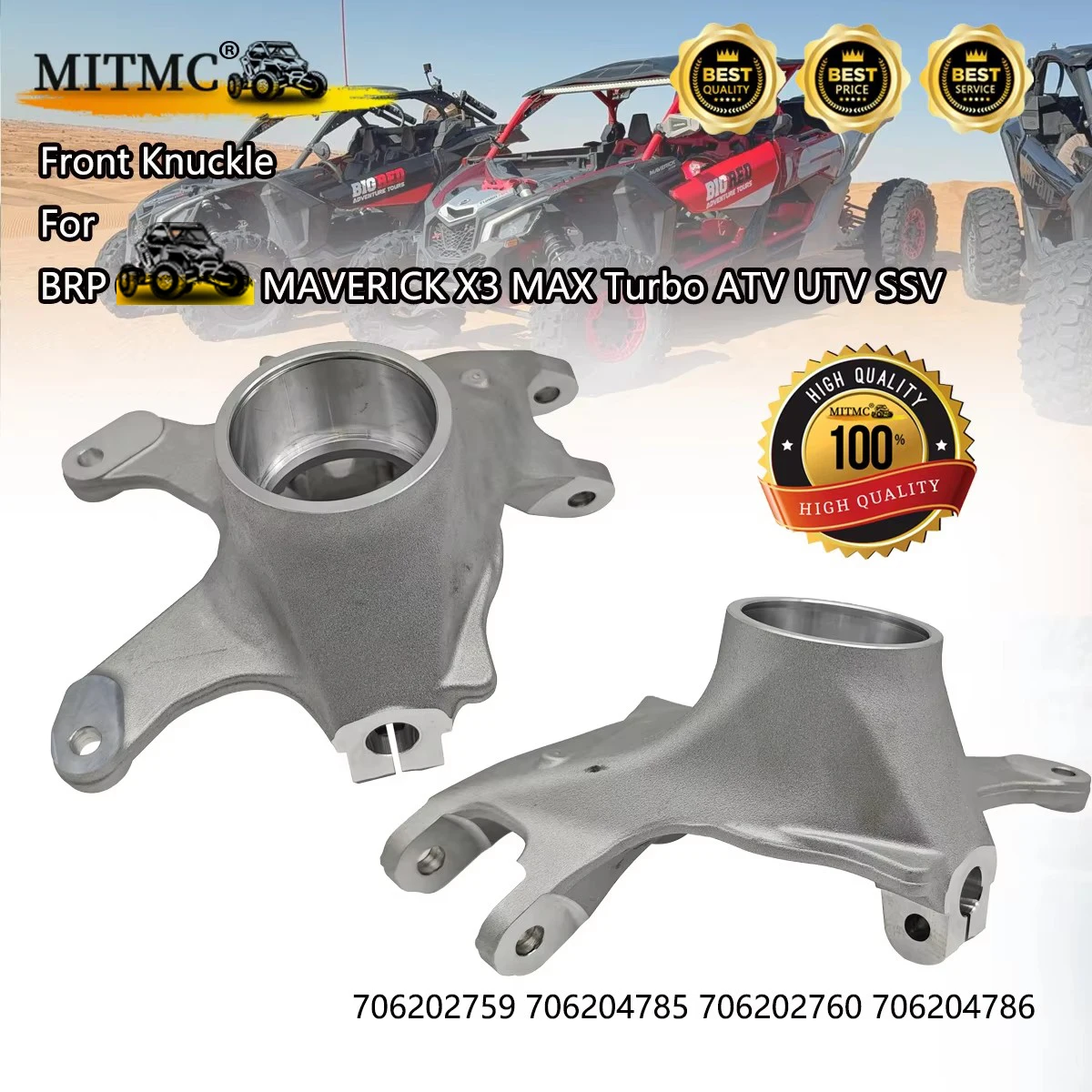 

Передние поворотные кулаки (левый и правый) для BRP MAVERICK X3 MAX Turbo ATV UTV SSV 706202759 706204785 706202760 706204786