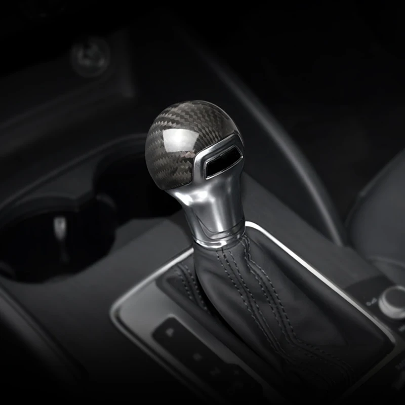 

Real Carbon Fiber Car Gear Shift Knob Cover Sticker for Audi A3 S3 2014-2018 Gear Head Trim Carbon Fiber Car Interior Decoration