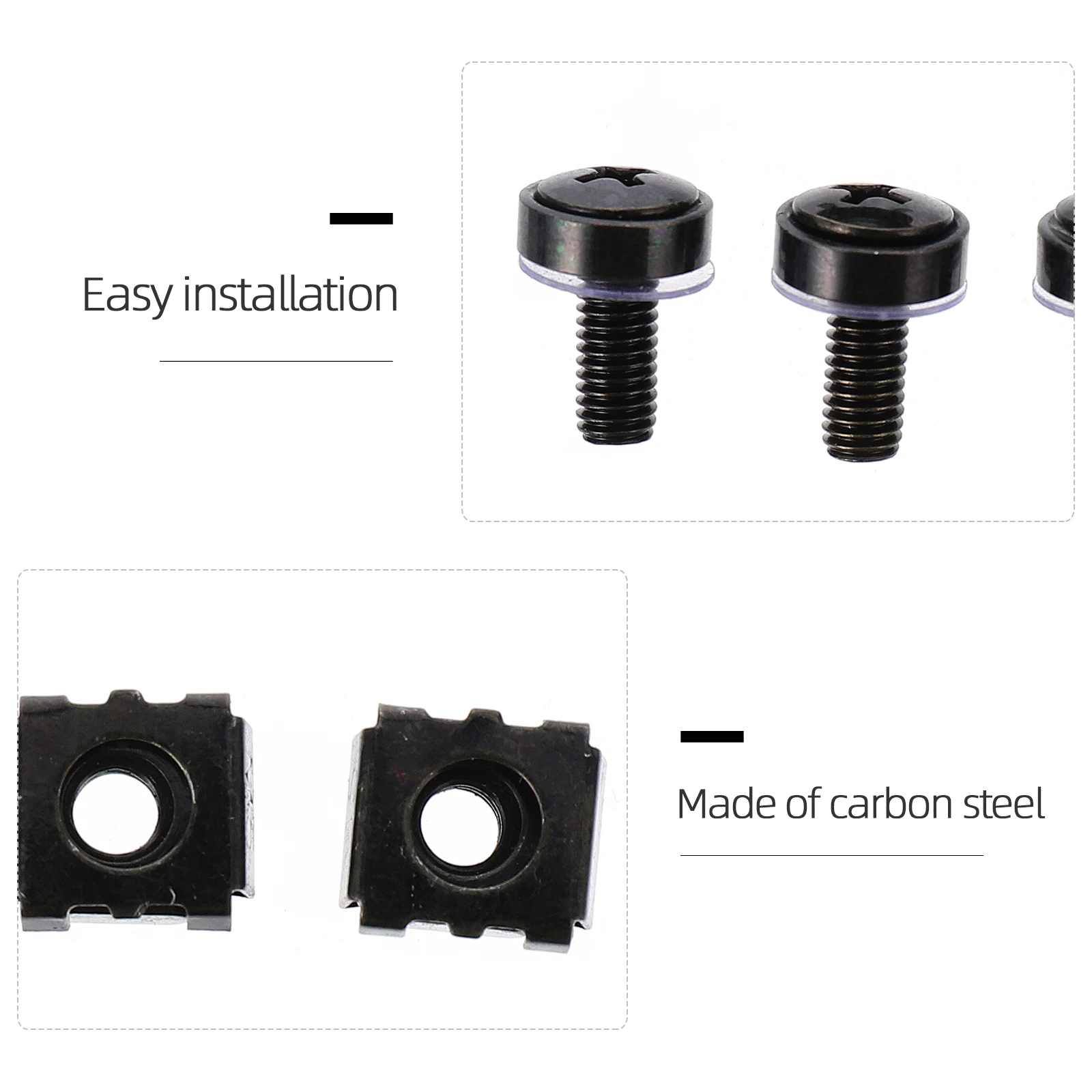 

50pcs Floating Nut Square Cage Cassette Carbon Steel Q215 Insert Corrosion Resistant Humid Environment Rack Server