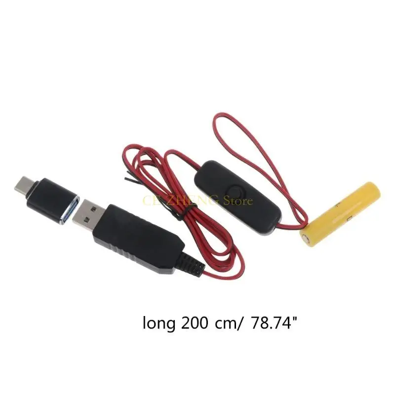 e56b 더미 배터리 어댑터 케이블 클럭 시계 장난감 히그로미터 용 1x AAA 배터리 교체