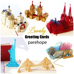 3D Pop Up Birthday Cards Laser Cut Invitations Cards World Architecture Business Card Boy Gifts Greeting Card Tourist Postcard