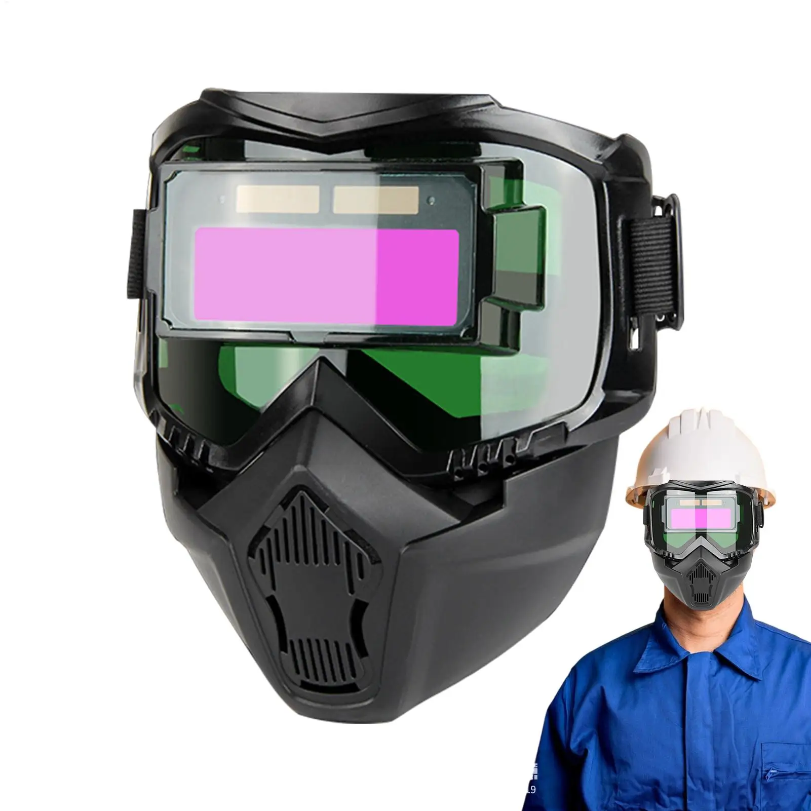Adjustable Auto Darkening Welding Glasses Work ProtectiveEquipment Face Protector Band Impact Resistant Welder Mask Face Cover